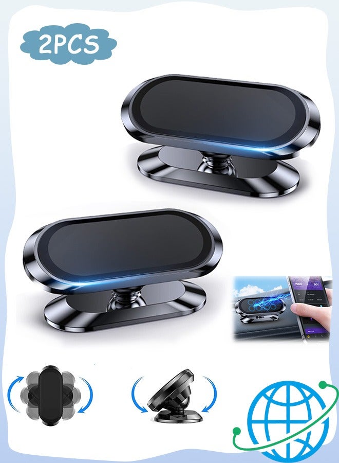 Gecomo 2 Pcs Magnetic Car Phone Holder 360° Rotation Adjustable Car Phone Mount for Car Dashboard Cell Phone iPhone Samsung - Image 1